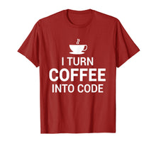 Load image into Gallery viewer, Programmer Coffee Into Code Coding T-Shirt
