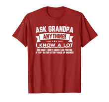 Load image into Gallery viewer, Ask Grandpa Anything Funny Father&#39;s Day T-Shirt Gift 60th
