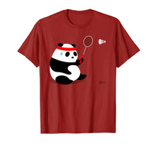 Load image into Gallery viewer, Badminton T-shirt: Panda Getting Sweaty
