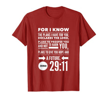 Load image into Gallery viewer, Christian Bible Verse Shirt Jeremiah 29 11 Hope God Tee
