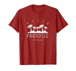 Hello Paradise Palm Tree St. John USVI Souvenir T-shirt