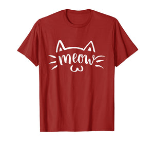 Kawaii Kitty Cat Meow Face Brush Letter Tshirt