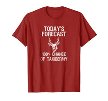 Load image into Gallery viewer, Taxidermist T-Shirt Gift - Funny Taxidermy Today&#39;s Forecast
