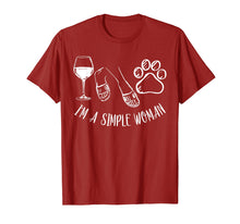 Load image into Gallery viewer, I&#39;m A Simple Woman Funny Wine Flip Flops Dog Paw Gift T-Shirt
