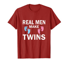 Load image into Gallery viewer, Funny Real Men Make Twins Father's Day T-shirt New Dad Daddy
