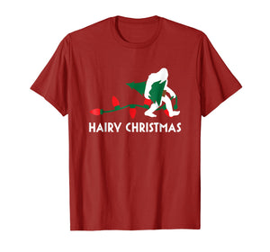 Bigfoot Hairy Christmas Tree Shirt Holiday Sasquatch Gift