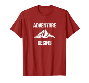 Adventure Begins - Hiking Camping Mountain Climber T-shirt