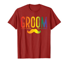 Load image into Gallery viewer, Mens Bachelor Party Shirt Rainbow Gay Pride Groom Moustache
