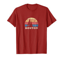 Load image into Gallery viewer, Boston MA T-Shirt Vintage Sailboat 70s Throwback Sunset Tee
