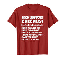 Load image into Gallery viewer, Funny Tech Support Checklist T-Shirt, Sysadmin Gift T Shirt
