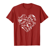 Load image into Gallery viewer, Baking Ingredients And Utensils Heart T-Shirt
