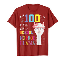 Load image into Gallery viewer, 100 Days of School Shirt No Probllama Llama 100th day tshirt
