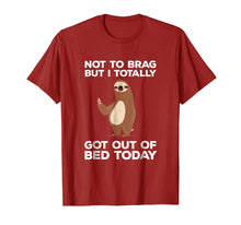 Load image into Gallery viewer, Funny Sloth T-shirt - Totally Got Out Of Bed Today
