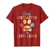 Load image into Gallery viewer, Easily Distracted By Jeeps &amp; Dogs Lover T Shirt Vintage Gift
