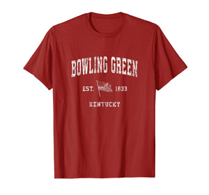 Bowling Green Kentucky KY T-Shirt Vintage US Flag Sports Tee