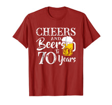 Load image into Gallery viewer, Cheers And Beers 70 Years Old 70th Birthday Gift 1948 Shirt
