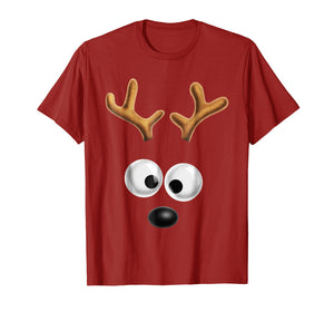 Matching Family Christmas Reindeer Face Shirt for Kids