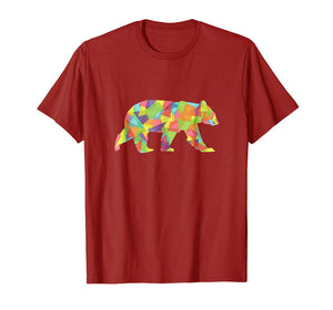 Fractal Geometric Bear T-Shirt - Pastel Crystal Tee