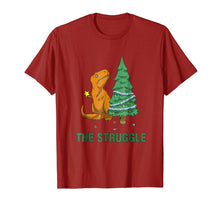 Load image into Gallery viewer, T-Rex funny Christmas or Xmas shirt the struggle
