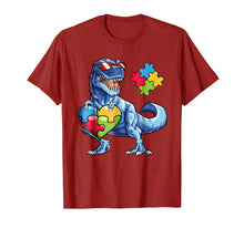 Load image into Gallery viewer, Dinosaur Puzzle Piece T shirt Autism Awareness Boys Kids Men
