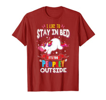 Load image into Gallery viewer, It&#39;s Too Peoply Outside T-Shirt Sleeping Unicorn Tee Gift
