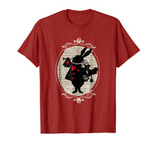 Load image into Gallery viewer, Alice In Wonderland White Rabbit Vintage Book T Shirt Design
