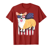 Load image into Gallery viewer, Corgi T-Shirt for Kids Women American Flag 4th of July Dog
