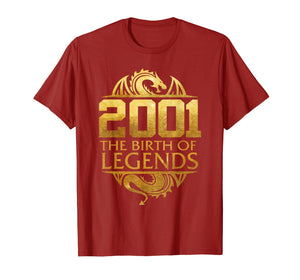 2001 The Birth Of Legends Gift For 18 Yrs Years Old 18th