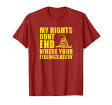 Load image into Gallery viewer, My Rights Don&#39;t End Where Your Feelings Begin: Gadsden Shirt

