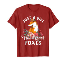 Load image into Gallery viewer, Just a Girl Who Loves Foxes T shirt
