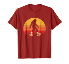 Load image into Gallery viewer, Retro Bigfoot Roller Skating Sasquatch Sun Rollerskate Shirt
