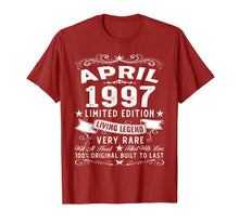 Load image into Gallery viewer, April 1997 Shirt Vintage 22nd Birthday Gift 22 Years Old
