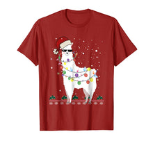 Load image into Gallery viewer, Christmas Llama Santa Hat Ugly Xmas Tree Alpaca Shirt
