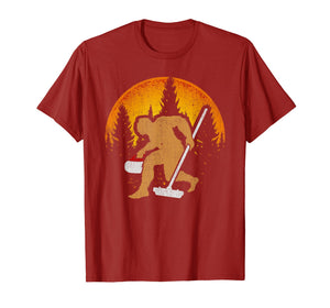 Curling Bigfoot T-Shirt, Funny Cute Winter Sport Gift Idea