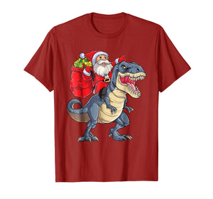 Dinosaur Christmas Shirt Boys Santa T rex Kids Xmas Gifts