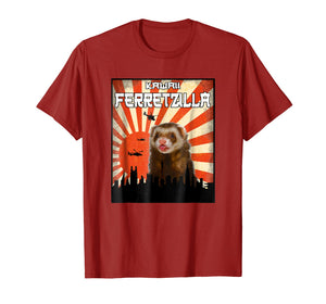 Ferret Zilla Ferret T-Shirt, Cute Ferret Shirt Kawaii Tee