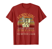 Load image into Gallery viewer, Gemini Girl Zodiac Sign T Shirt May &amp; June Birthday Women

