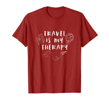 Load image into Gallery viewer, Travel Is My Therapy Cute Adventure Vacation Quote T-Shirt
