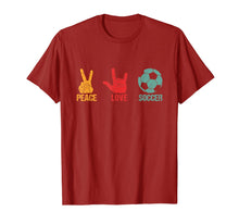 Load image into Gallery viewer, Peace Love Soccer Birthday Soccer Player Gift Soccer Design T-Shirt
