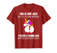 Load image into Gallery viewer, I&#39;m A Fat Ass But I Can Lose Weight Unicorn Gift Boy Girl T-Shirt-1069002
