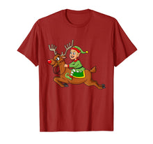 Load image into Gallery viewer, Elf Riding Reindeer Christmas Boys Girls Kids Xmas T-Shirt
