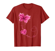 Load image into Gallery viewer, Faith Hope Love Breast Cancer Butterfly Flower Pink Ribbon T-Shirt
