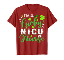 Load image into Gallery viewer, I'm a Lucky NICU Nurse Shamrock Top Hat St Patrick's Day T-Shirt-218498
