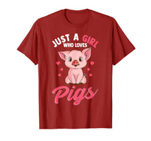 Load image into Gallery viewer, Just A Girl Who Loves Pigs Hog Lover Cute Farmer Gift Girls T-Shirt-451978
