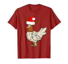 Load image into Gallery viewer, Chicken Christmas Reindeer Christmas Lights Pajama Costume T-Shirt
