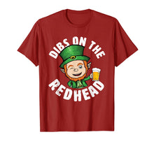 Load image into Gallery viewer, Dibs On The Redhead Saint Patrick's Day Funny Leprechaun T-Shirt-1073017
