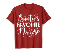 Load image into Gallery viewer, Santa&#39;s Favorite Nurse Merry Christmas T-Shirt
