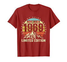 Load image into Gallery viewer, Born November 1969 Limited Edition Birthday Gifts 50th bday T-Shirt
