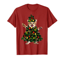 Load image into Gallery viewer, Santa Maine Coon Cat Christmas Tree Light Funny Xmas Cat T-Shirt
