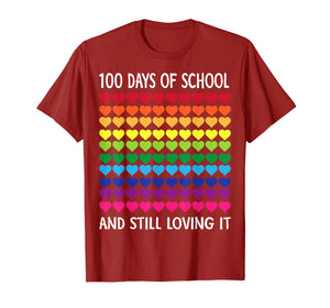 Heart Love 100 Days Of School Shirt Teacher Boy Girl Gift T-Shirt-472547